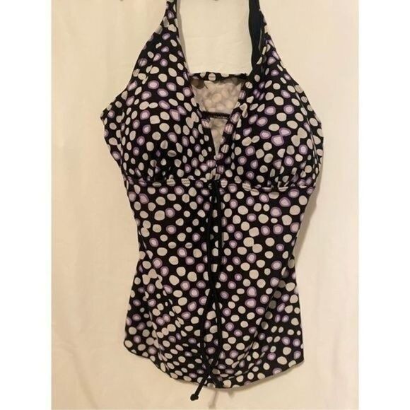Ocean dreams tankini top polka dot multicolor size 10 - Picture 1 of 8